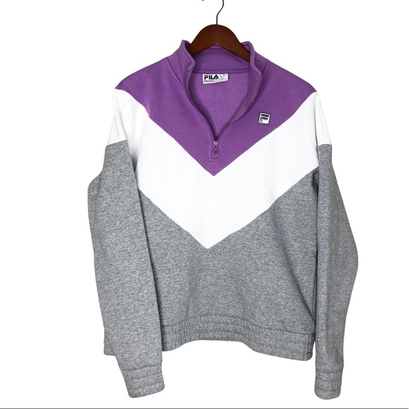 FILA Quarter Zip Pullover Color Block Sweatshirt - Picture 1 of 9